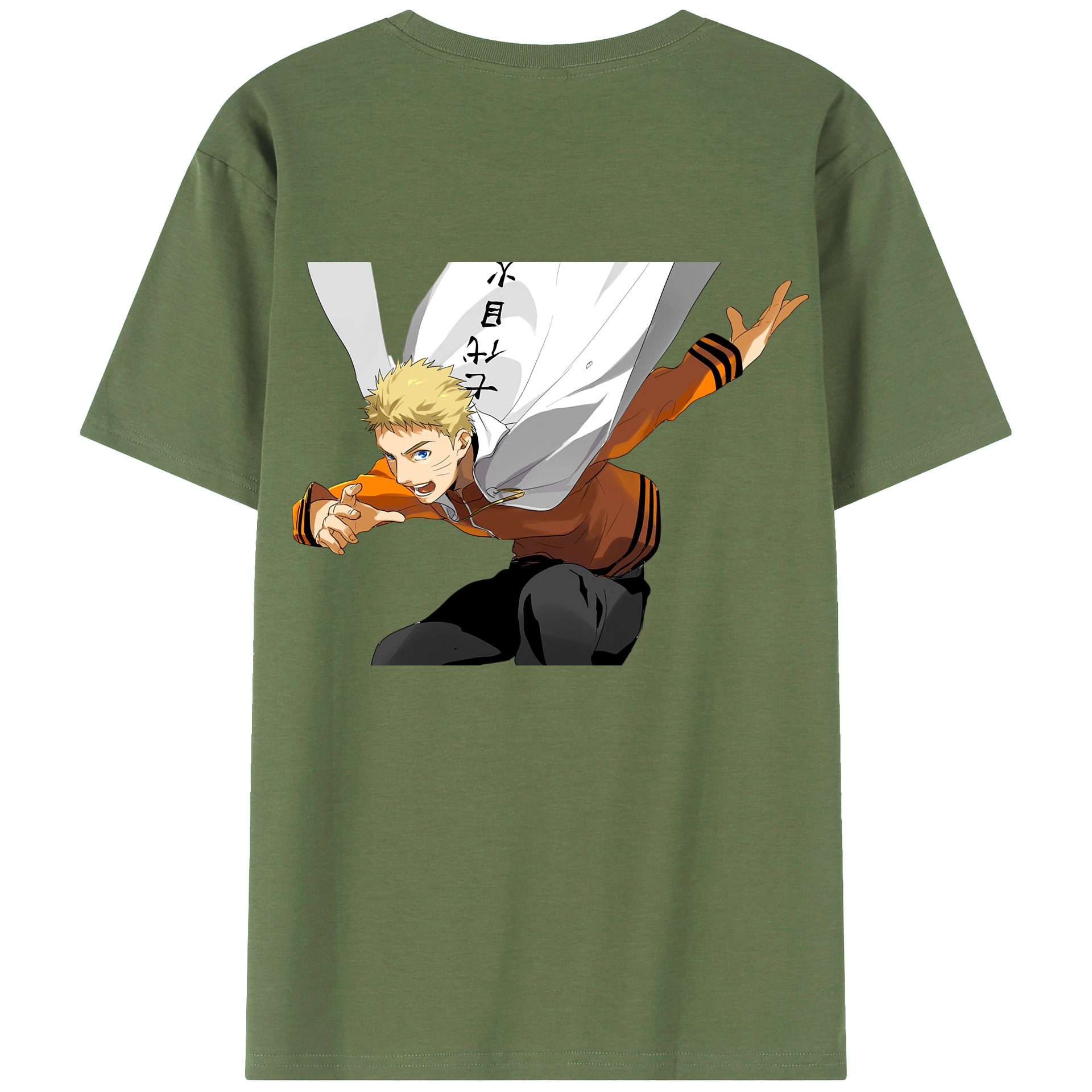 （画像用） NARUTO -ナルト- うずまき ナルト Uzumaki Naruto 綿100％ メンズ半袖Tシャツ（バックプリント） 通気性